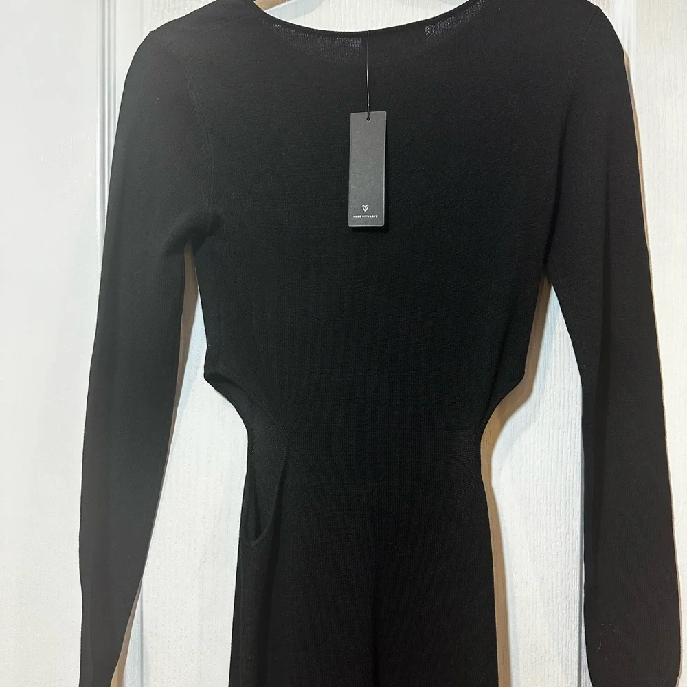 Lulu's Black Long Sleeve Sheath Dress with Cutout Details - Picture 13 of 16